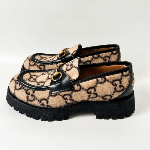 Gucci Horsebit Loafer GG Lug Sole Wool Cordovan Lux Monogram main image 6